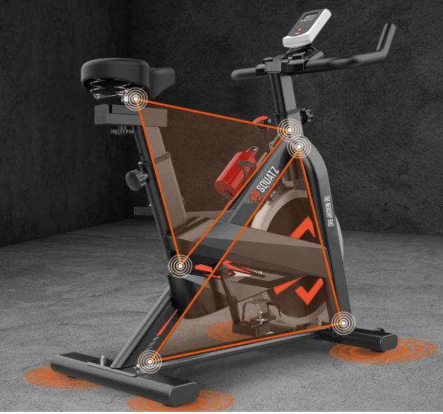Review SQUATZ Stationary Cycling Bike Exerciser - Indoor Magnetic Exercise Bicycle With Training Console